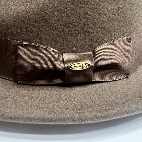 Scala Bristol Soft Wool Fedora Hat in Brown, Size Large - Picture 9 of 10